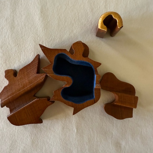 Handcrafted Wooden Angel Shape Secret Jewelry Puzzle Box - Picture 9 of 11